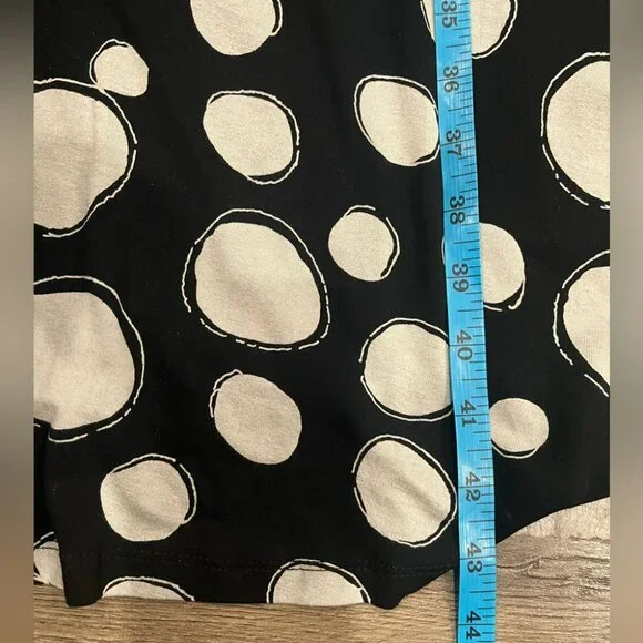 [6/XL-XXL]Alembika Black and White Circles Spotted Jersey Dress NWOT - Picture 9 of 10